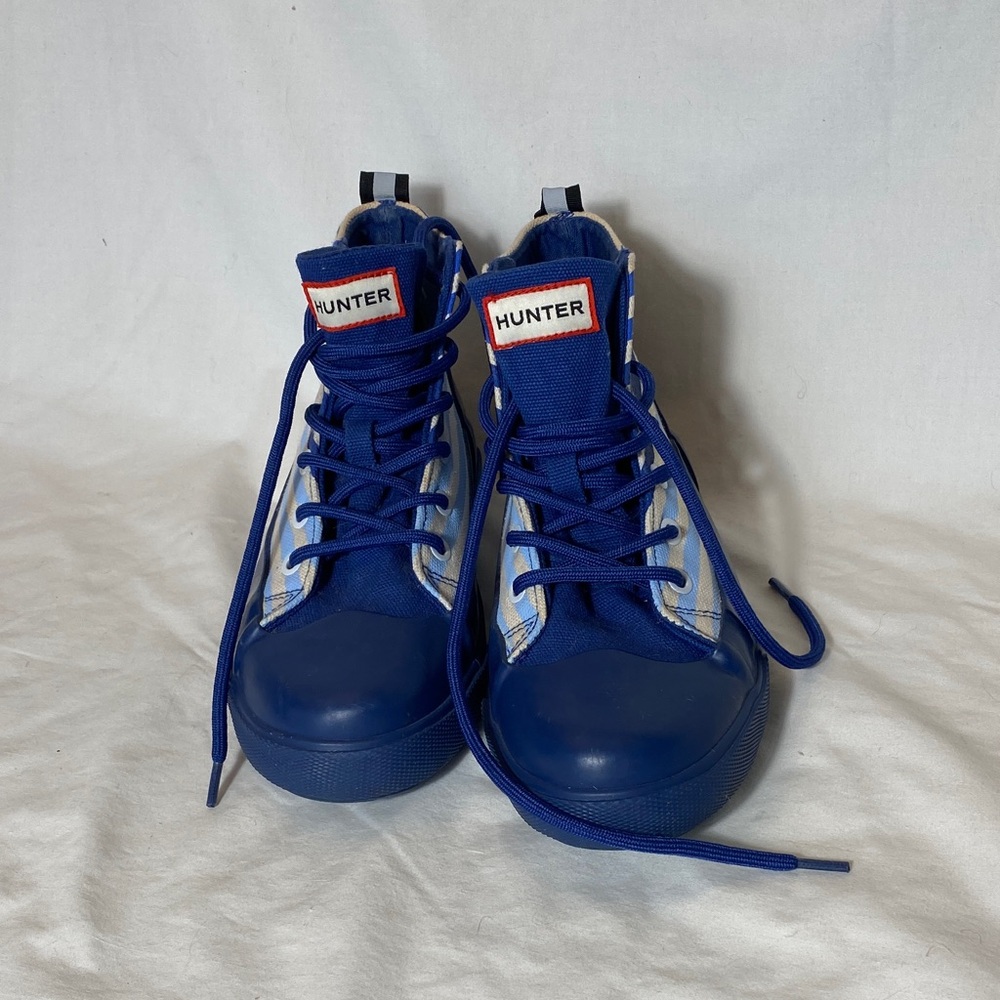 Hunter for Target Dipped Canvas Blue and White High-Top Sneaker Kids-4 (Women-6)